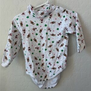 Kissy Kissy White Holiday Print Long-Sleeve Baby Bodysuit